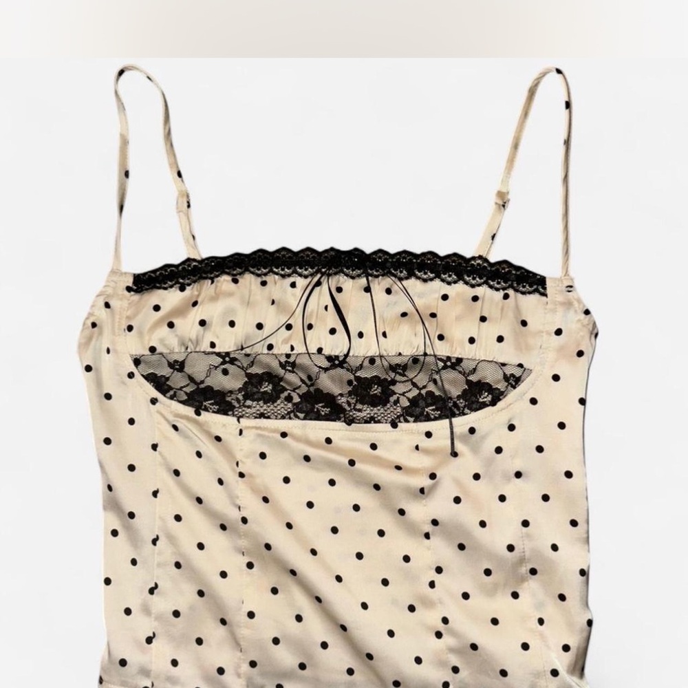 Stella Laguna Beach Cream and Black Polka Dot Tank Top